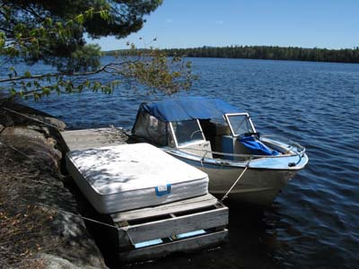 Mattress Drying on Dock